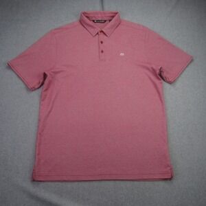 Travis Mathew Polo Shirt Mens Large Pink Heathered Golf Casual Preppy